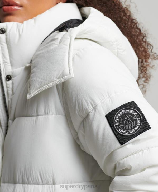 Superdry femmes manteau matelassé cocon d'expédition D64Z3791 vêtements blanc