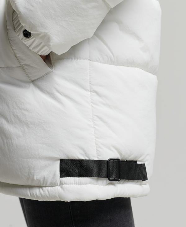 Superdry femmes manteau matelassé cocon d'expédition D64Z3791 vêtements blanc