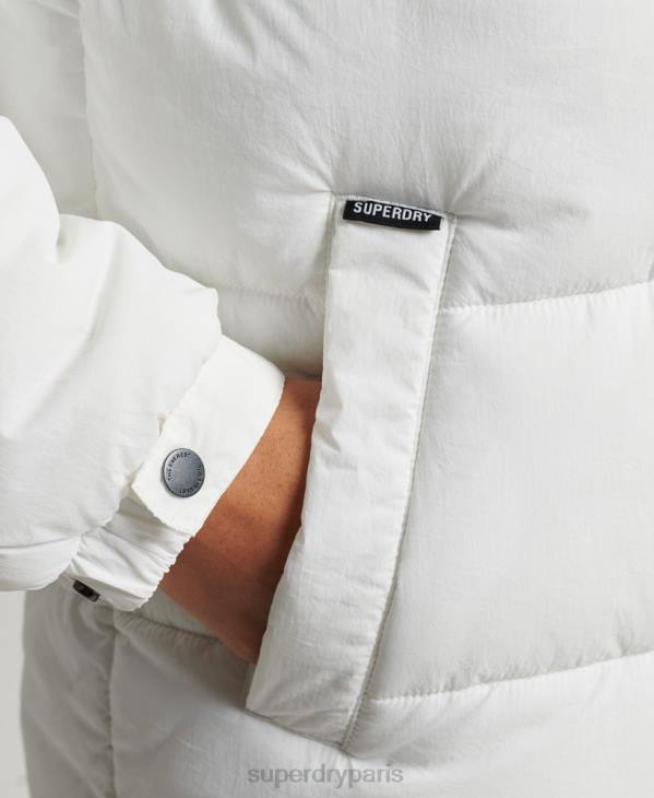 Superdry femmes manteau matelassé cocon d'expédition D64Z3791 vêtements blanc