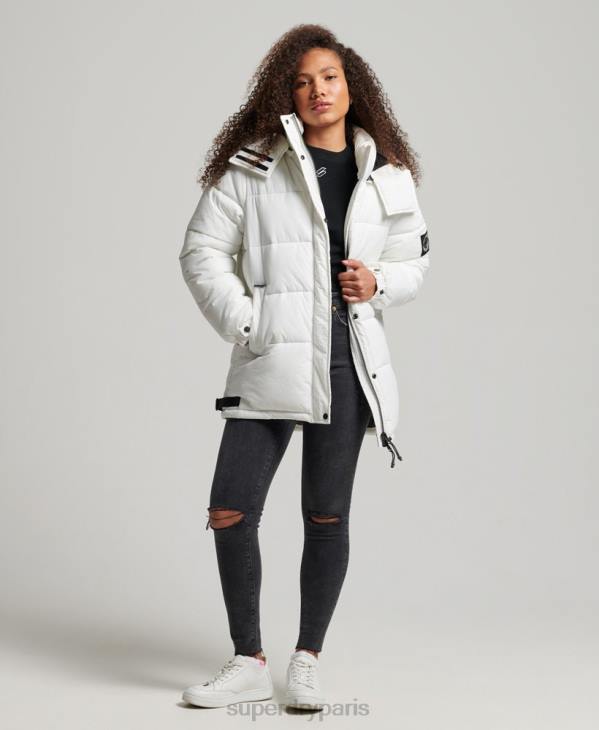 Superdry femmes manteau matelassé cocon d'expédition D64Z3791 vêtements blanc