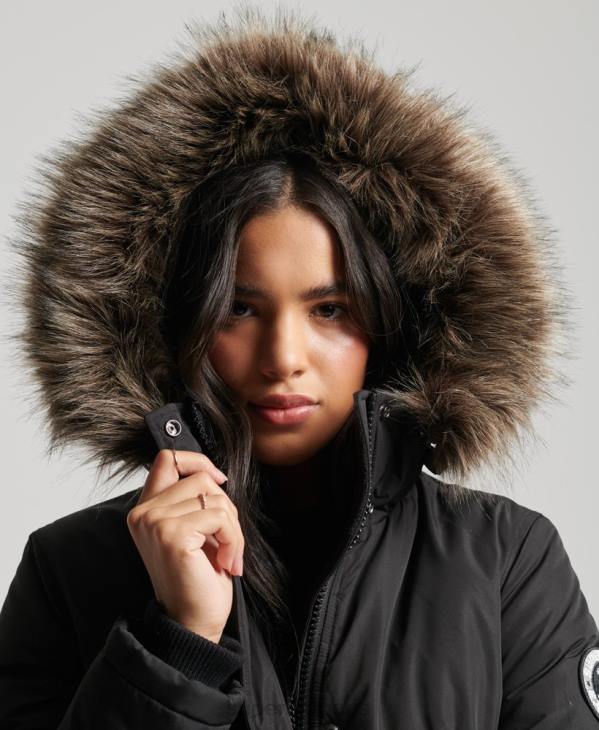 Superdry femmes parka ashley everest D64Z5415 vêtements noir