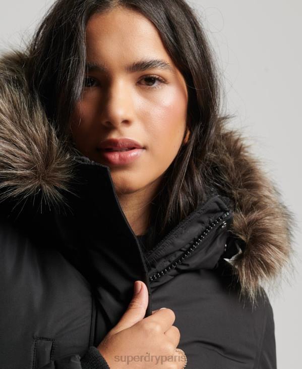 Superdry femmes parka ashley everest D64Z5415 vêtements noir