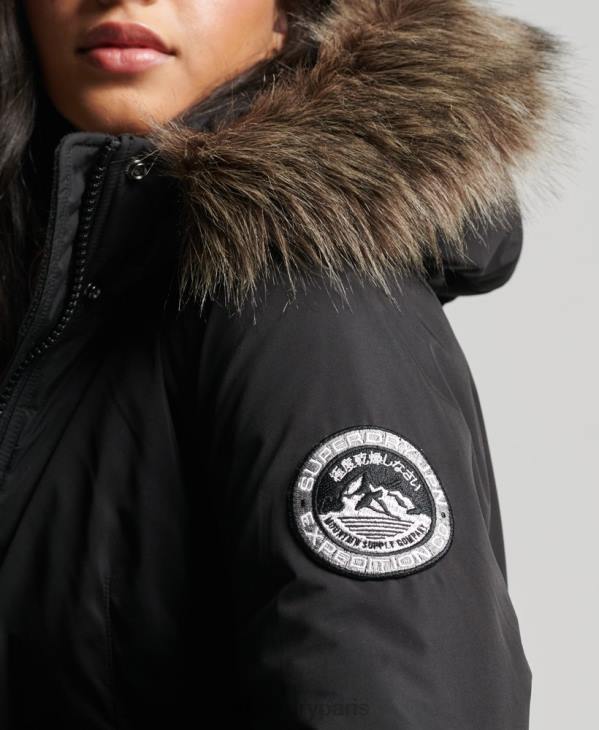 Superdry femmes parka ashley everest D64Z5415 vêtements noir