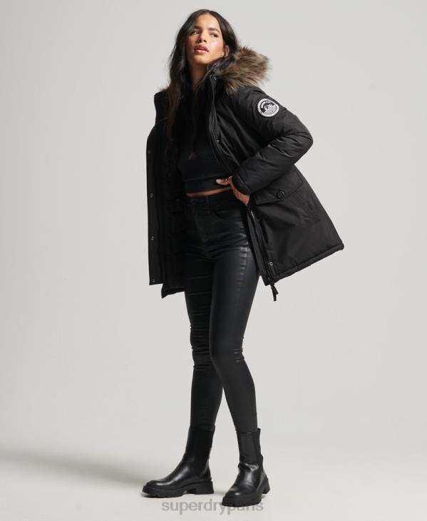 Superdry femmes parka ashley everest D64Z5415 vêtements noir