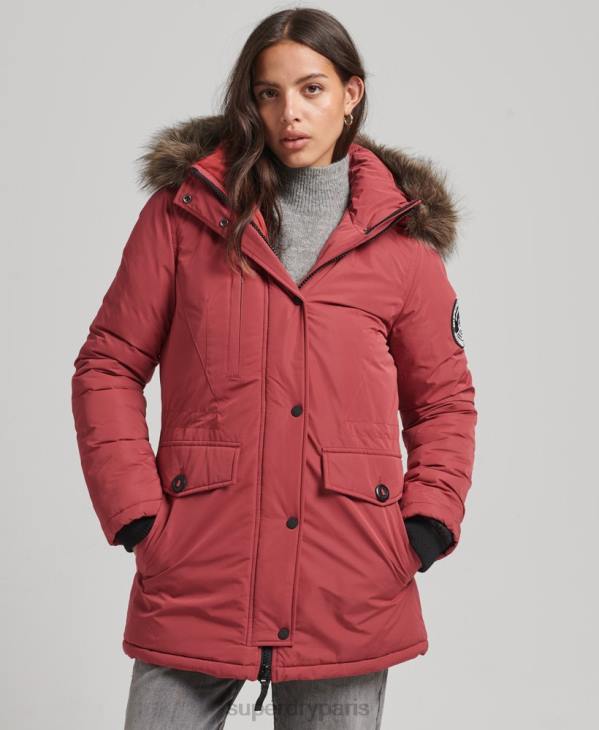 Superdry femmes parka ashley everest D64Z5466 vêtements rouge