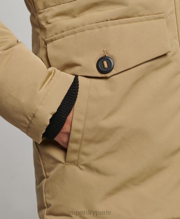 Superdry femmes parka à capuche en fausse fourrure everest D64Z3774 vêtements brun