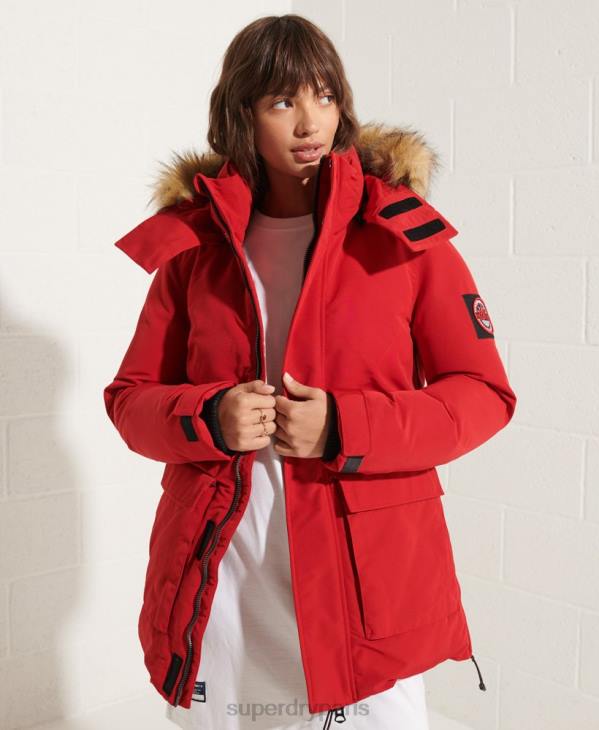 Superdry femmes parka code everest D64Z5589 vêtements rouge