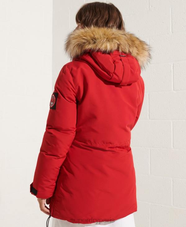 Superdry femmes parka code everest D64Z5589 vêtements rouge