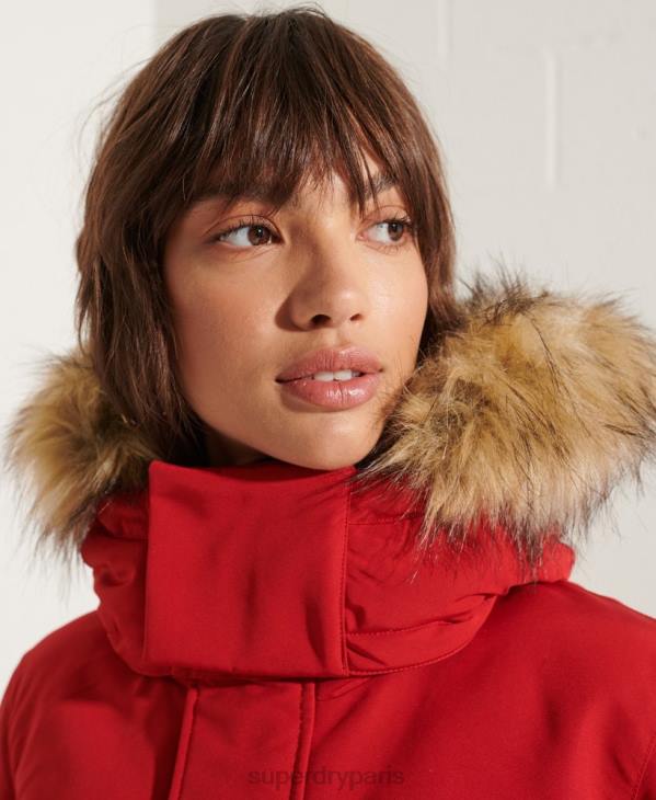 Superdry femmes parka code everest D64Z5589 vêtements rouge
