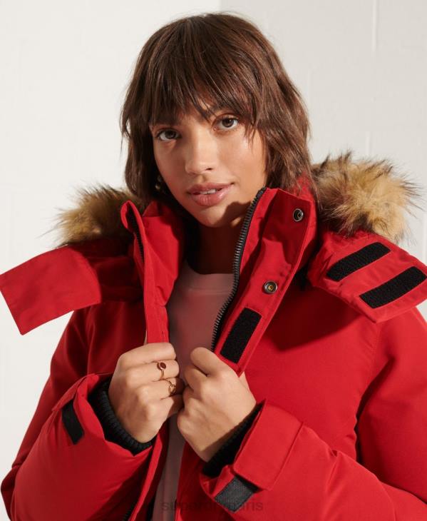 Superdry femmes parka code everest D64Z5589 vêtements rouge