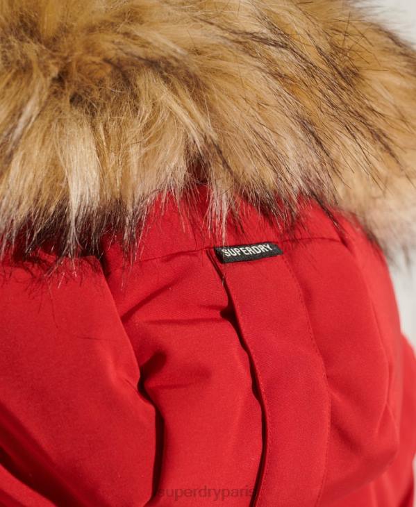 Superdry femmes parka code everest D64Z5589 vêtements rouge