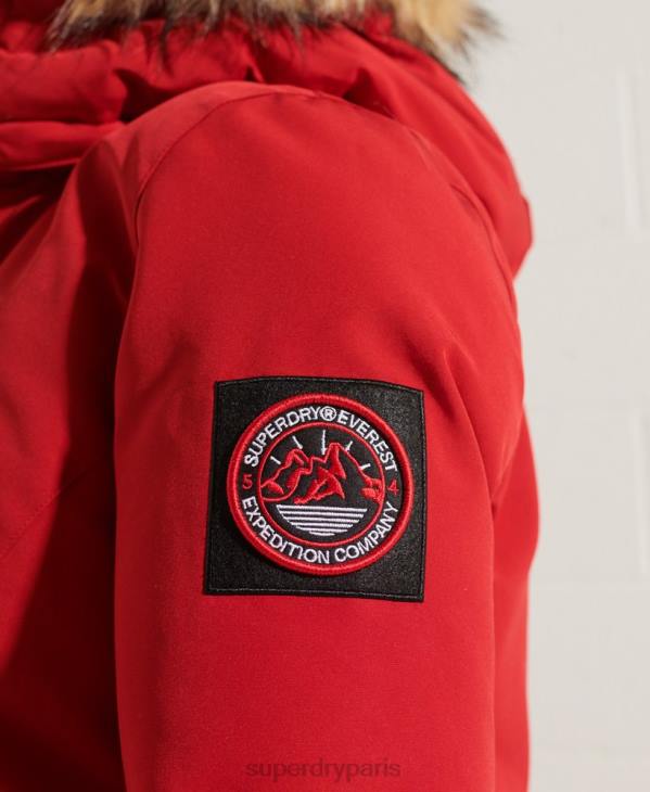 Superdry femmes parka code everest D64Z5589 vêtements rouge