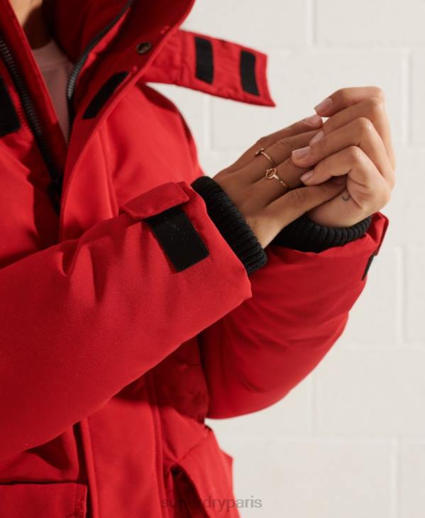 Superdry femmes parka code everest D64Z5589 vêtements rouge