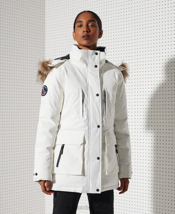 Superdry femmes parka de neige en duvet everest D64Z5487 vêtements blanc