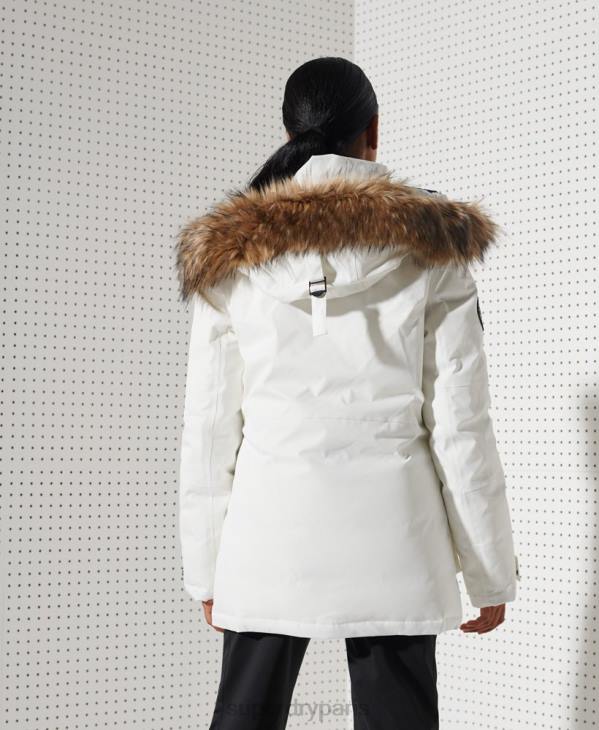 Superdry femmes parka de neige en duvet everest D64Z5487 vêtements blanc