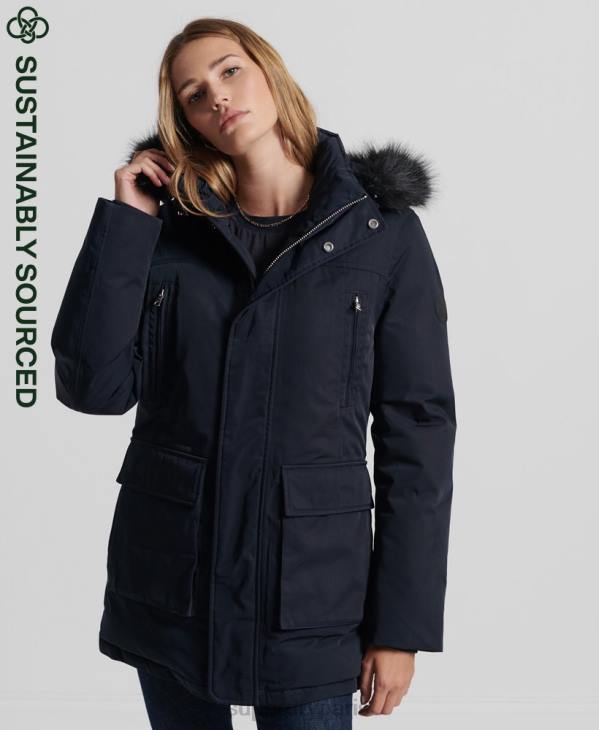 Superdry femmes parka en duvet everest D64Z5458 vêtements marine