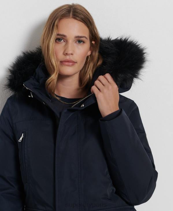 Superdry femmes parka en duvet everest D64Z5458 vêtements marine