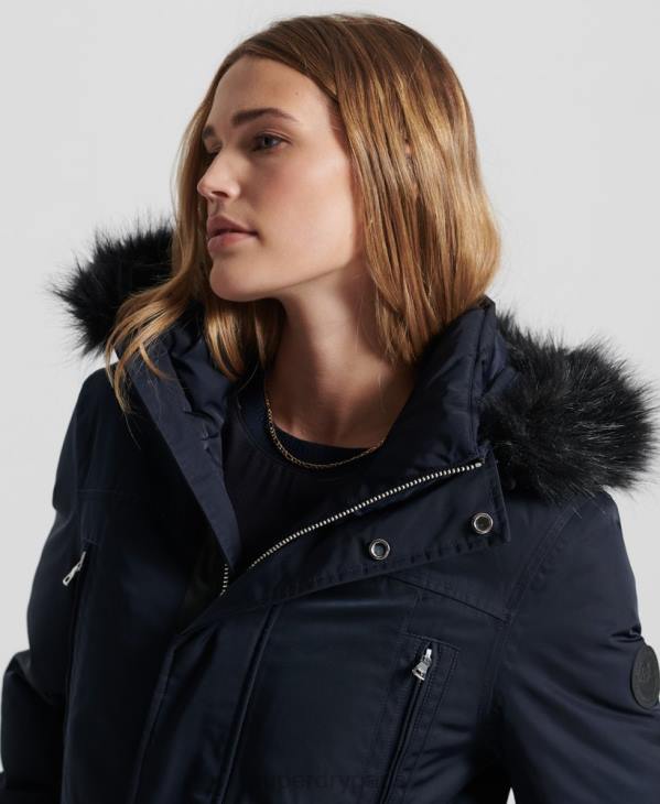 Superdry femmes parka en duvet everest D64Z5458 vêtements marine