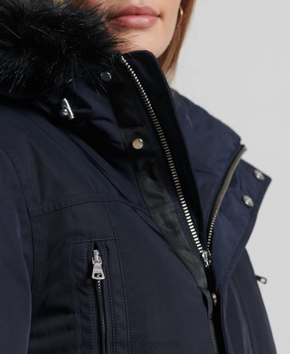 Superdry femmes parka en duvet everest D64Z5458 vêtements marine