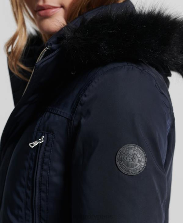 Superdry femmes parka en duvet everest D64Z5458 vêtements marine