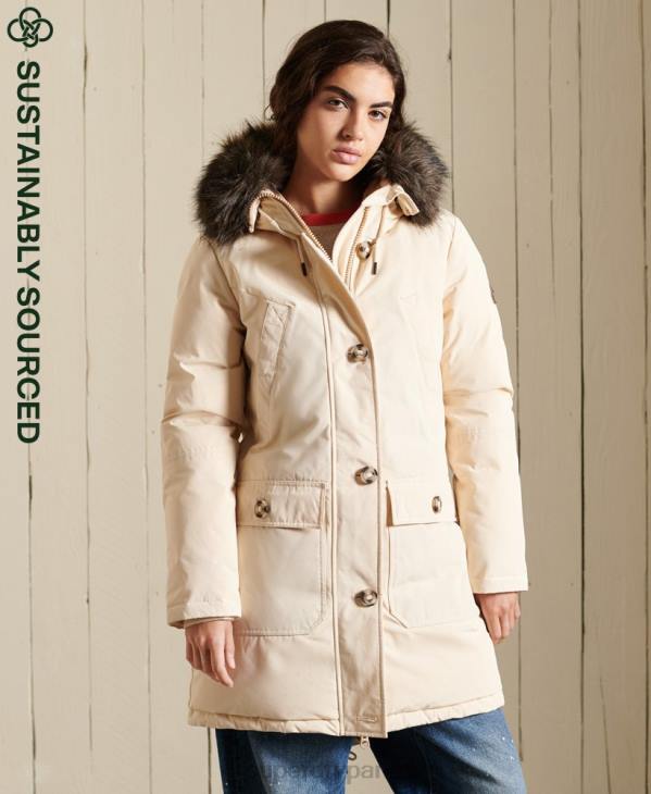 Superdry femmes parka en duvet rookie D64Z5474 vêtements crème