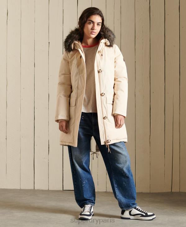 Superdry femmes parka en duvet rookie D64Z5474 vêtements crème