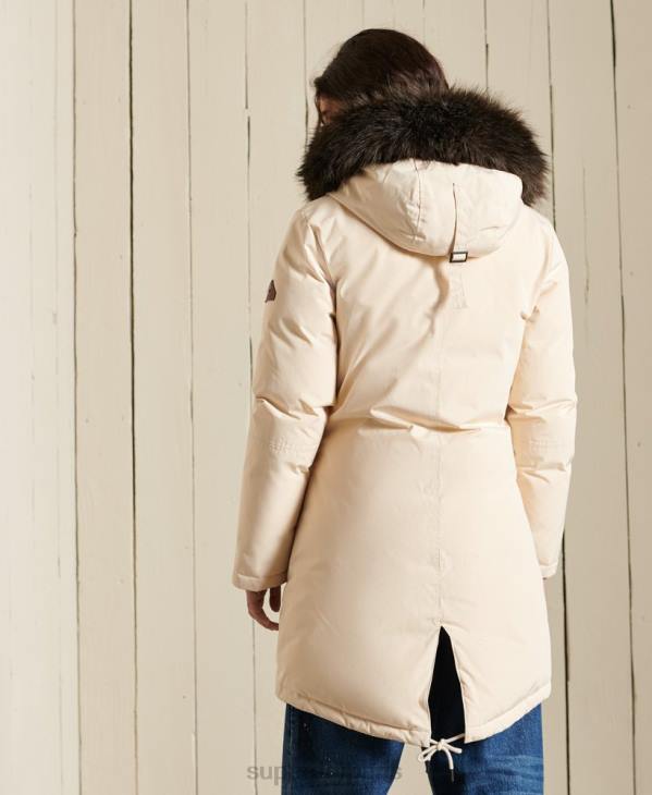 Superdry femmes parka en duvet rookie D64Z5474 vêtements crème