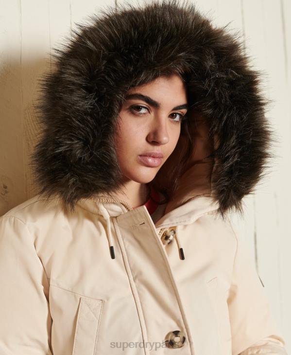 Superdry femmes parka en duvet rookie D64Z5474 vêtements crème
