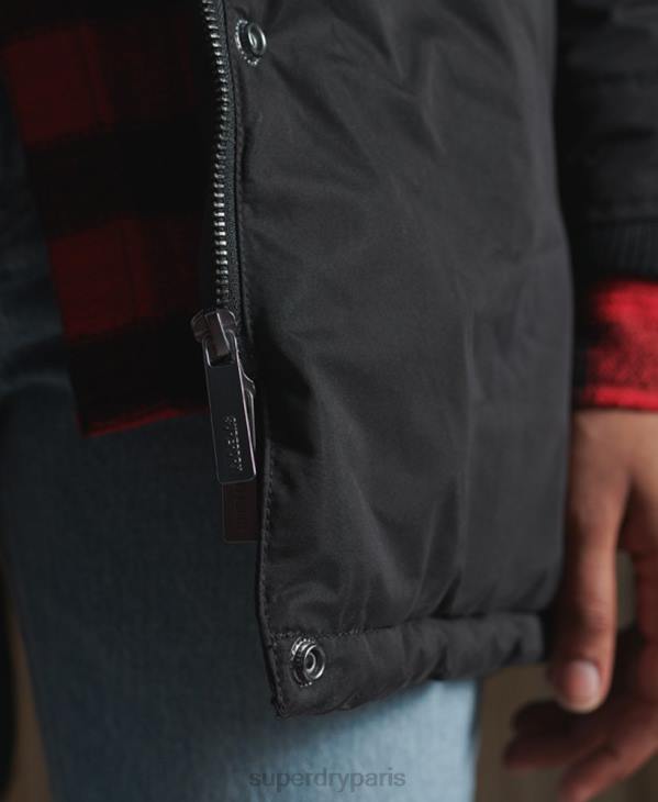 Superdry femmes parka en microfibre nadare D64Z5481 vêtements noir