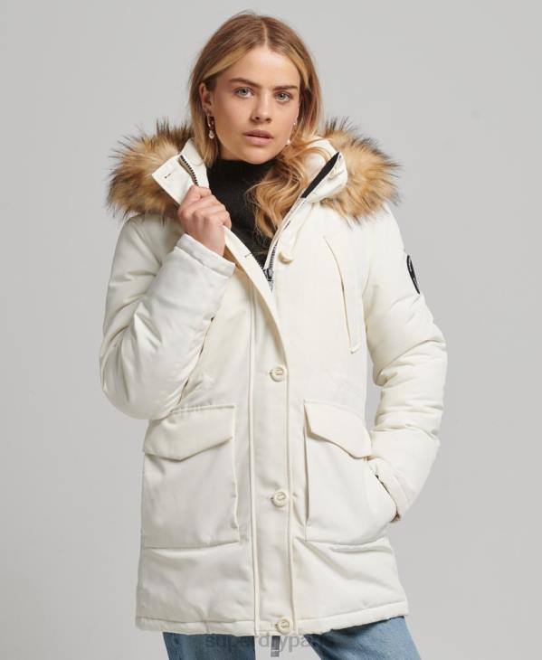 Superdry femmes parka everest D64Z3604 vêtements blanc