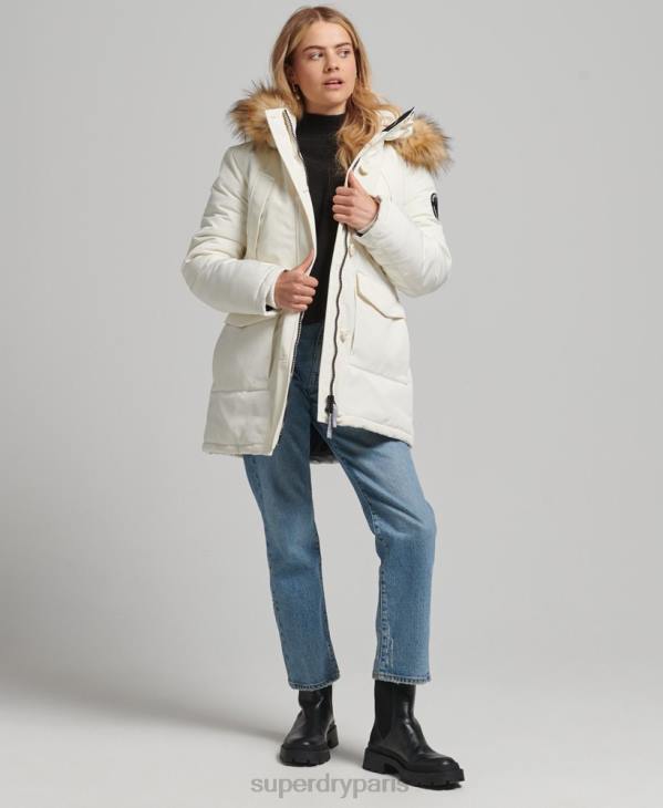 Superdry femmes parka everest D64Z3604 vêtements blanc