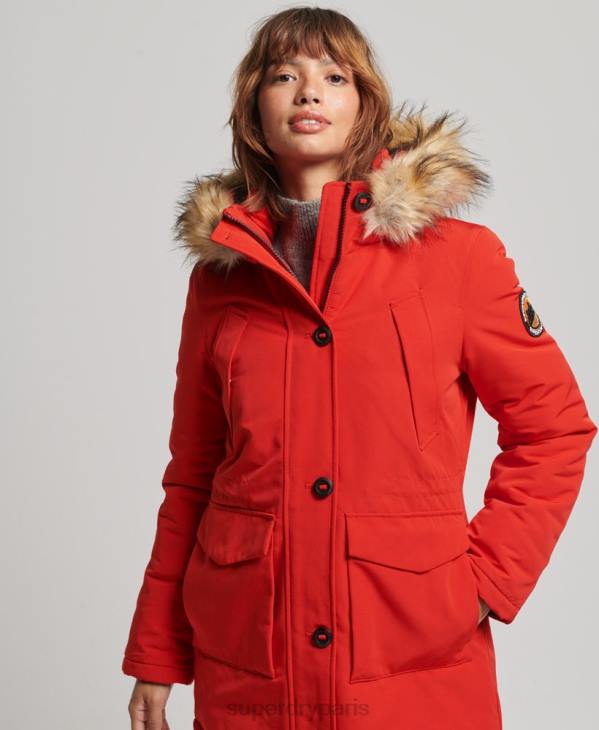 Superdry femmes parka everest D64Z3808 vêtements rouge