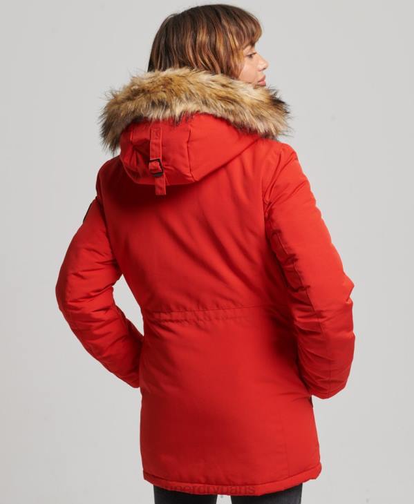 Superdry femmes parka everest D64Z3808 vêtements rouge