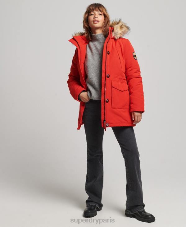Superdry femmes parka everest D64Z3808 vêtements rouge
