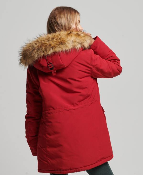 Superdry femmes parka everest D64Z3809 vêtements rouge