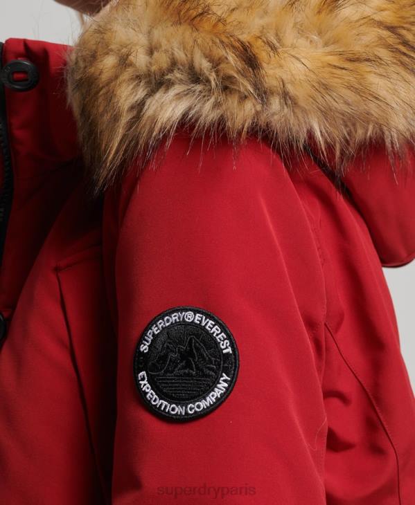Superdry femmes parka everest D64Z3809 vêtements rouge