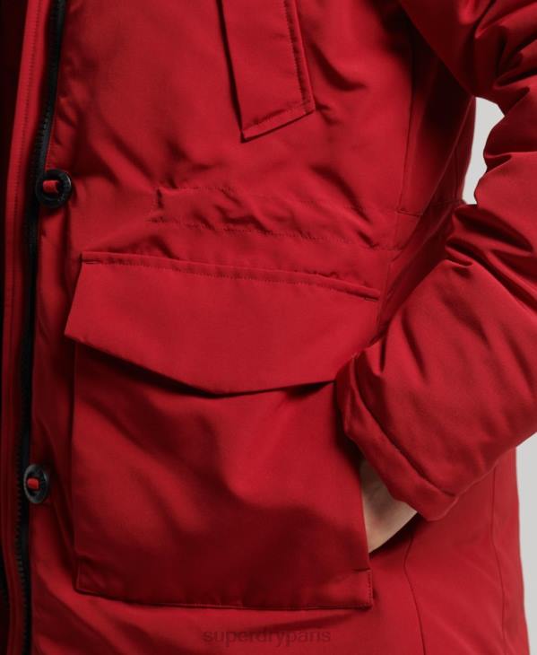 Superdry femmes parka everest D64Z3809 vêtements rouge