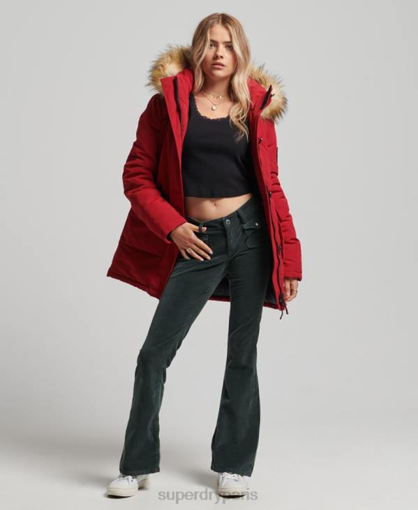 Superdry femmes parka everest D64Z3809 vêtements rouge