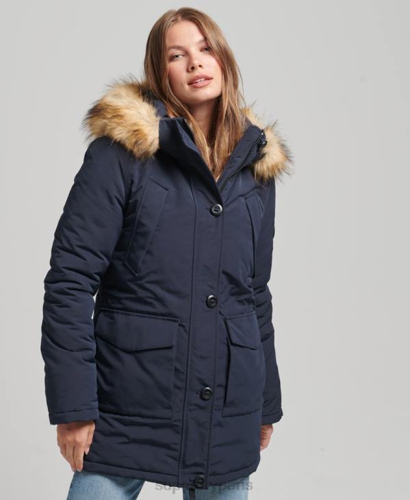 Superdry femmes parka everest D64Z5462 vêtements marine