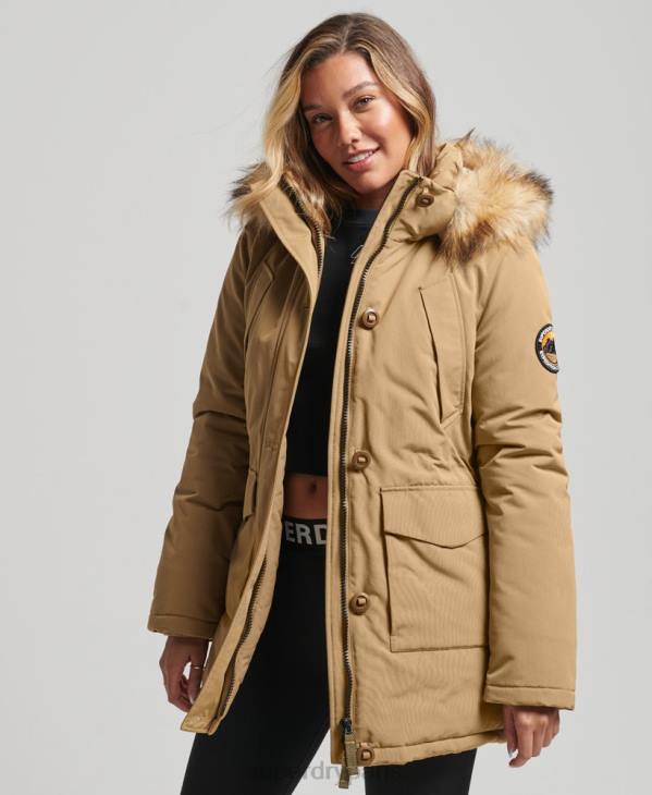 Superdry femmes parka everest D64Z5700 vêtements bronzer