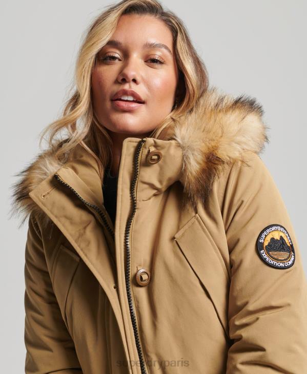 Superdry femmes parka everest D64Z5700 vêtements bronzer