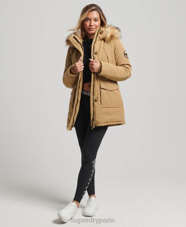 Superdry femmes parka everest D64Z5700 vêtements bronzer