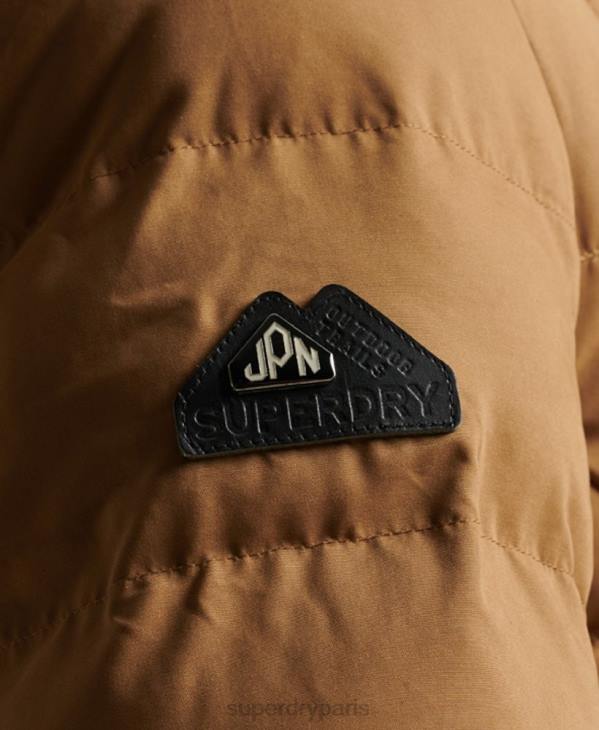 Superdry femmes parka longue d'expédition en microfibre D64Z5547 vêtements brun
