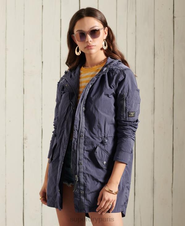 Superdry femmes parka militaire D64Z5707 vêtements bleu foncé