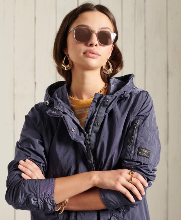 Superdry femmes parka militaire D64Z5707 vêtements bleu foncé