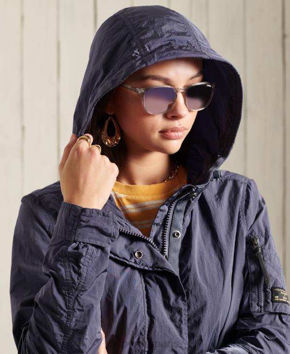 Superdry femmes parka militaire D64Z5707 vêtements bleu foncé