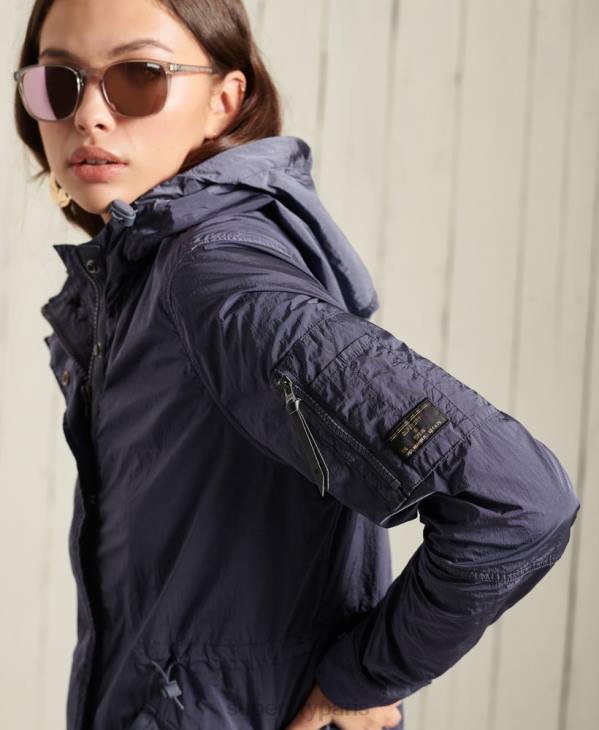 Superdry femmes parka militaire D64Z5707 vêtements bleu foncé
