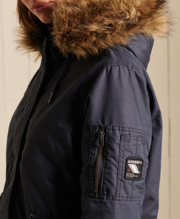 Superdry femmes parka militaire en queue de poisson D64Z5515 vêtements bleu