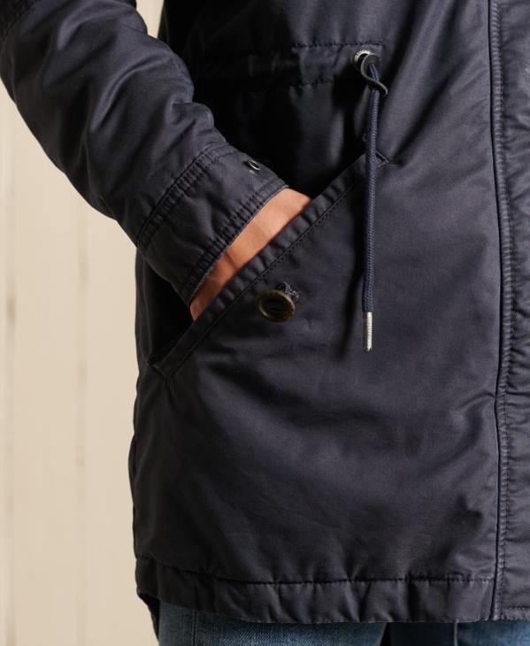 Superdry femmes parka militaire en queue de poisson D64Z5515 vêtements bleu