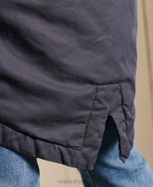 Superdry femmes parka militaire en queue de poisson D64Z5515 vêtements bleu